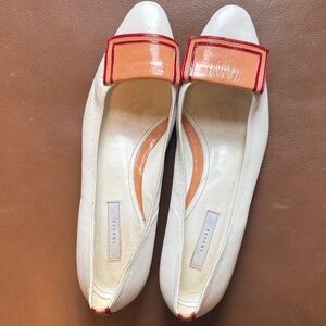 Theory White and Orange Flats